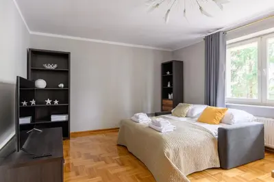 Łóżko lub łóżka w pokoju w obiekcie Bella Casa Premium Apartment - Biesiadna - Warszawa