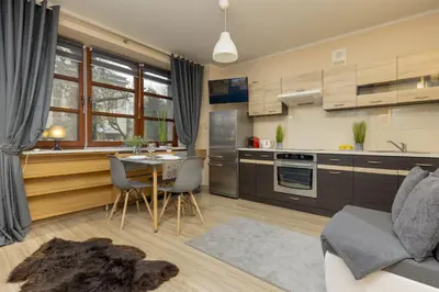 Kuchnia lub aneks kuchenny w obiekcie Comfortable Studio Sapiezynska by Noclegi Renters