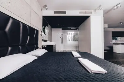 Łóżko lub łóżka w pokoju w obiekcie Black Pearl - Amazing City View, 130 sqm