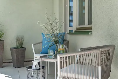 Część wypoczynkowa w obiekcie Apartament Mokotów -basen-
