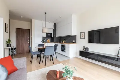 Kuchnia lub aneks kuchenny w obiekcie SuperApart Stanisława Augusta apt 42 - Park Skaryszewski
