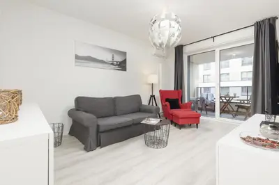 Część wypoczynkowa w obiekcie Business Apartment Mokotów by Noclegi Renters