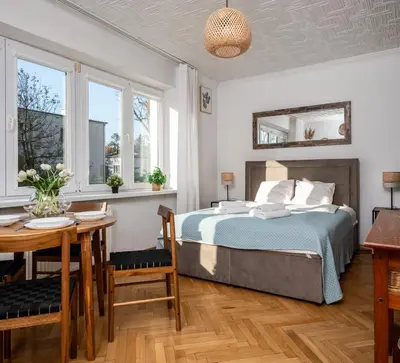 Łóżko lub łóżka w pokoju w obiekcie Obozowa 74 BOHO Apart By Perfect Apart