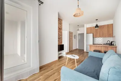 Kuchnia lub aneks kuchenny w obiekcie Wola Homely Apartment #106 by BookingHost