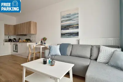 Kuchnia lub aneks kuchenny w obiekcie Espresso Apartment near Chopin Airport