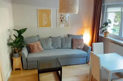 Część wypoczynkowa w obiekcie Comfortable apartment in Warsaw Bielany