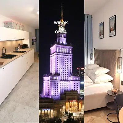 Łóżko lub łóżka w pokoju w obiekcie Falcon Apartment Center 4 Metro Świętokrzyska