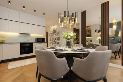 Kuchnia lub aneks kuchenny w obiekcie LUX Blue Moon Residence City Center Foksal by Renters Prestige