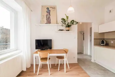 Kuchnia lub aneks kuchenny w obiekcie Cozy flat near Metro Szwedzka