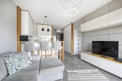 Telewizja i/lub zestaw kina domowego w obiekcie Gama Home Glebocka 5D, 2-6 Guests