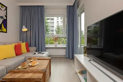 Część wypoczynkowa w obiekcie Żoliborz Artystyczny Apartment with Parking by Noclegi Renters