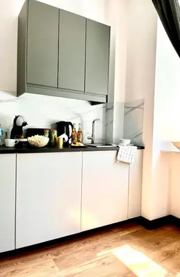 Kuchnia lub aneks kuchenny w obiekcie Amazing 1 room Condo Warszawa Center, Sauna (OS)