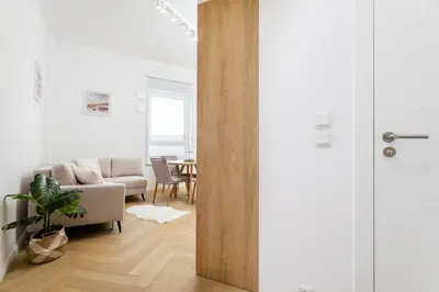 Część wypoczynkowa w obiekcie Wiktoryn 18 Citysphere Premium Suite 1