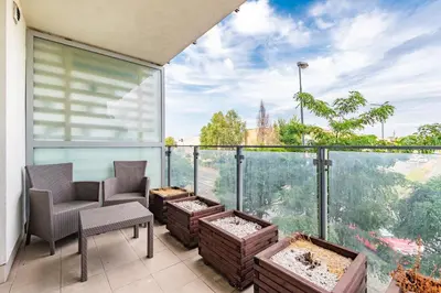 Balkon lub taras w obiekcie Skoroszewska 7 by Homeprime