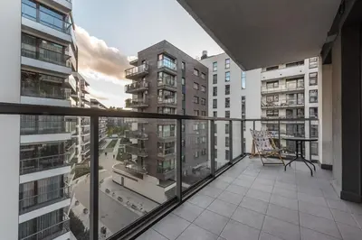 Balkon lub taras w obiekcie Comfy studio. City center.