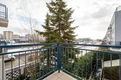 Balkon lub taras w obiekcie Bemowo Lazurowa Chic Apartment by BookingHost
