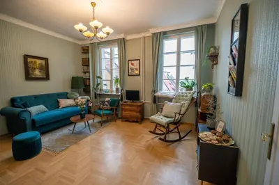Telewizja i/lub zestaw kina domowego w obiekcie Vintage boutique Old Town Warsaw