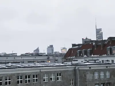 Widok na miasto Warszawa z tego apartamentu