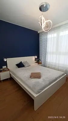 Łóżko lub łóżka w pokoju w obiekcie Comfy, Familly friendly apartment. Balcony. Garage.