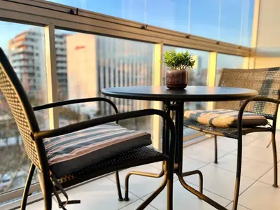 Balkon lub taras w obiekcie K22 Postępu 10 Chopin Airport