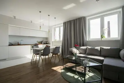 Kuchnia lub aneks kuchenny w obiekcie Modern Apartment in the Heart of Warsaw