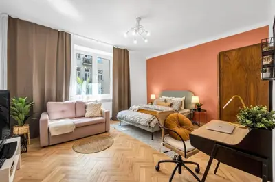 Łóżko lub łóżka w pokoju w obiekcie Słońce Przy Parku, 2 sypialnie, cisza, kawa