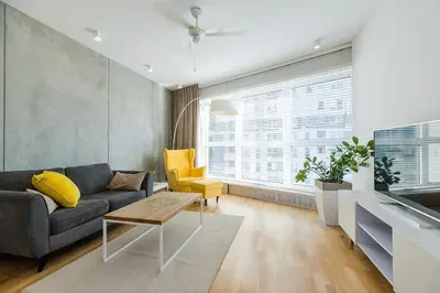 Część wypoczynkowa w obiekcie Piękny apartament w Warszawie