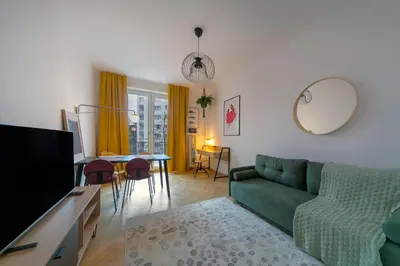 Telewizja i/lub zestaw kina domowego w obiekcie Warsaw Concierge Polin II