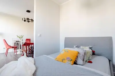 Łóżko lub łóżka w pokoju w obiekcie Apartament na Powiślu
