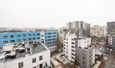 Widok na miasto Warszawa z tego apartamentu