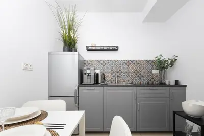 Kuchnia lub aneks kuchenny w obiekcie Apartament Gocławska SWPS PGE Narodowy Dworzec Wschodni Soho Factory