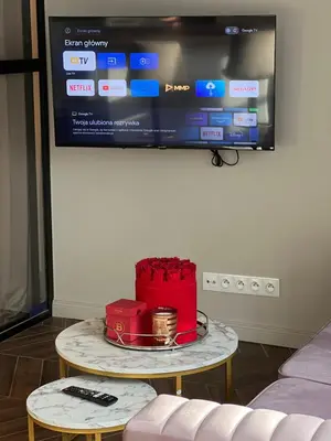 Telewizja i/lub zestaw kina domowego w obiekcie Wiatraczna Glamour Apartment