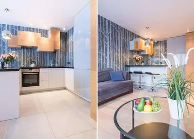Kuchnia lub aneks kuchenny w obiekcie A Flat with view on Palace of Culture City Center
