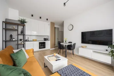 Kuchnia lub aneks kuchenny w obiekcie WARSZAWSKI SEN. Apartament na 5