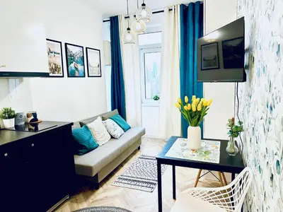 Część wypoczynkowa w obiekcie Olivia Apartments - Słoneczny apartament w centrum Warszawy, Plac Unii Lubelskiej, Łazienki Królewskie, Pole Mokotowskie - 24h check-in