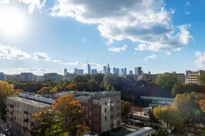Widok na miasto Warszawa z tego aparthotelu