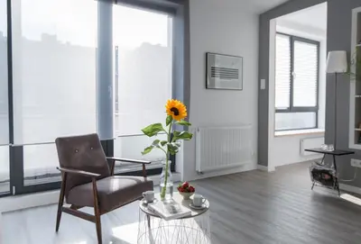 Część wypoczynkowa w obiekcie Sunny Mokotow - apartment near the metro