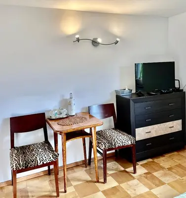 Telewizja i/lub zestaw kina domowego w obiekcie Pokoje na Zaciszu - Metro Zacisze