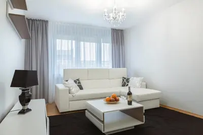 Część wypoczynkowa w obiekcie Comfy flat in the City center. Great view.