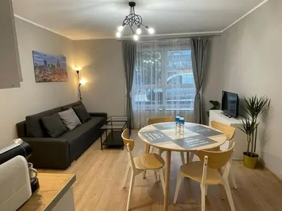 Część wypoczynkowa w obiekcie Cyprysowa Fine Apartment