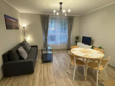 Część wypoczynkowa w obiekcie Cyprysowa Fine Apartment
