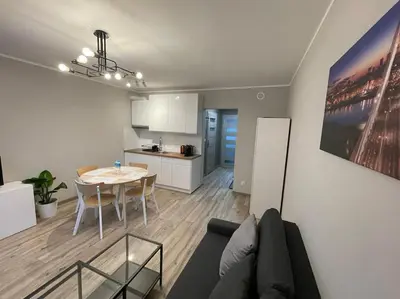 Kuchnia lub aneks kuchenny w obiekcie Cyprysowa Fine Apartment