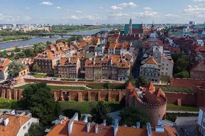 Widok na miasto Warszawa z tego apartamentu