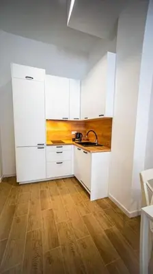 Kuchnia lub aneks kuchenny w obiekcie Stylish apartment in Warsaw