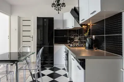 Kuchnia lub aneks kuchenny w obiekcie Comfy Flat in the City Center