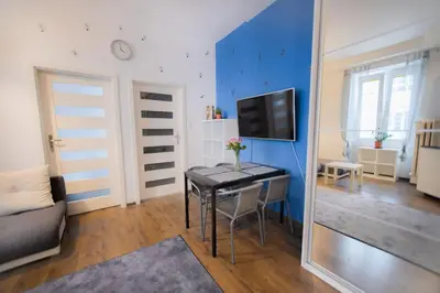 Telewizja i/lub zestaw kina domowego w obiekcie Poznanska Apartment. Great location. City Center