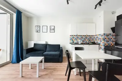 Część wypoczynkowa w obiekcie Praga Żupnicza Chic Studio by BookingHost