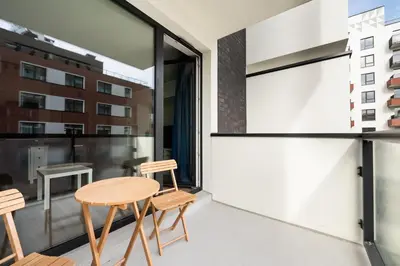 Balkon lub taras w obiekcie Praga Żupnicza Chic Studio by BookingHost
