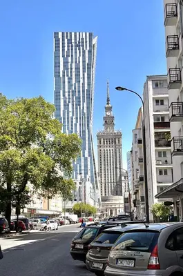 Widok na miasto Warszawa z tego apartamentu