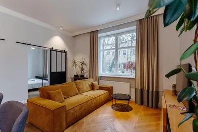 Część wypoczynkowa w obiekcie Warsaw Concierge Gagarina Garden